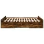 Cama con cajones madera de ingeniería roble ahumado 160x200 cm de vidaXL, Camas y somieres - Ref: Foro24-3280283, Precio: 150...