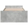 Concrete gray engineered wood bed with drawers 100x200 cm by vidaXL, Beds and slatted bases - Ref: Foro24-3280331, Price: 134...