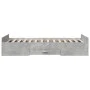 Concrete gray engineered wood bed with drawers 100x200 cm by vidaXL, Beds and slatted bases - Ref: Foro24-3280331, Price: 134...