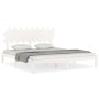 Double bed frame with white solid wood headboard by vidaXL, Beds and slatted bases - Ref: Foro24-3193742, Price: 162,82 €, Di...