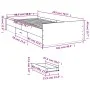 Concrete gray engineered wood bed with drawers 100x200 cm by vidaXL, Beds and slatted bases - Ref: Foro24-3280331, Price: 134...