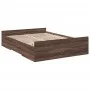 Cama con cajones madera de ingeniería marrón roble 120x190 cm de vidaXL, Camas y somieres - Ref: Foro24-3280327, Precio: 137,...