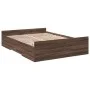 Cama con cajones madera de ingeniería marrón roble 120x190 cm de vidaXL, Camas y somieres - Ref: Foro24-3280327, Precio: 137,...