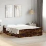 Smoked oak engineered wood bed with drawers 120x190 cm by vidaXL, Beds and slatted bases - Ref: Foro24-3280325, Price: 133,50...
