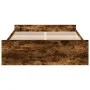 Smoked oak engineered wood bed with drawers 120x190 cm by vidaXL, Beds and slatted bases - Ref: Foro24-3280325, Price: 133,50...