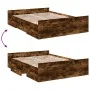Smoked oak engineered wood bed with drawers 120x190 cm by vidaXL, Beds and slatted bases - Ref: Foro24-3280325, Price: 133,50...