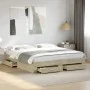 Sonoma oak engineered wood bed with drawers 180x200 cm by vidaXL, Beds and slatted bases - Ref: Foro24-3280365, Price: 210,14...