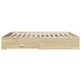 Sonoma oak engineered wood bed with drawers 180x200 cm by vidaXL, Beds and slatted bases - Ref: Foro24-3280365, Price: 210,14...