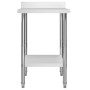 Mesa trabajo cocina y salpicadero acero inoxidable 60x60x93 cm de vidaXL, Restauración - Ref: Foro24-51185, Precio: 114,60 €,...