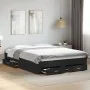 Black engineered wood bed frame with drawers 150x200 cm by vidaXL, Beds and slatted bases - Ref: Foro24-3280378, Price: 199,8...