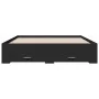 Black engineered wood bed frame with drawers 150x200 cm by vidaXL, Beds and slatted bases - Ref: Foro24-3280378, Price: 199,8...