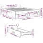 Black engineered wood bed frame with drawers 150x200 cm by vidaXL, Beds and slatted bases - Ref: Foro24-3280378, Price: 199,8...