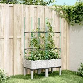 Planter with white PP trellis 80x40x142.5 cm by vidaXL, Pots and planters - Ref: Foro24-367954, Price: 42,82 €, Discount: %