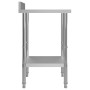 Mesa trabajo cocina y salpicadero acero inoxidable 60x60x93 cm de vidaXL, Restauración - Ref: Foro24-51185, Precio: 114,60 €,...