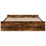 Smoked oak engineered wood bed with drawers 200x200 cm by vidaXL, Beds and slatted bases - Ref: Foro24-3280269, Price: 184,19...