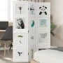 Biombo separador de 3 paneles madera maciza Paulownia blanco de vidaXL, Divisores de ambientes - Ref: Foro24-358685, Precio: ...