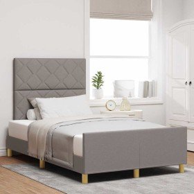Estructura de cama con cabecera Taupé 120 x 200 cm tela en Camas y somieres | Comprar online en Foro24