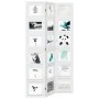 Biombo separador de 3 paneles madera maciza Paulownia blanco de vidaXL, Divisores de ambientes - Ref: Foro24-358687, Precio: ...