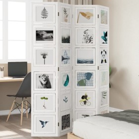 White Paulownia solid wood 4-panel dividing screen by vidaXL, Room dividers - Ref: Foro24-358691, Price: 139,89 €, Discount: %