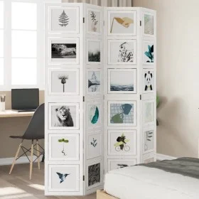 White Paulownia solid wood 4-panel dividing screen by vidaXL, Room dividers - Ref: Foro24-358691, Price: 137,25 €, Discount: %