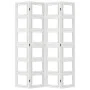 Biombo separador de 4 paneles madera maciza Paulownia blanco de vidaXL, Divisores de ambientes - Ref: Foro24-358691, Precio: ...