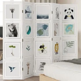 White Paulownia solid wood 5-panel dividing screen by vidaXL, Room dividers - Ref: Foro24-358693, Price: 146,51 €, Discount: %