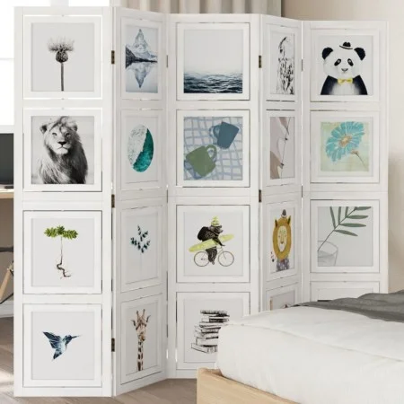 White Paulownia solid wood 5-panel dividing screen by vidaXL, Room dividers - Ref: Foro24-358693, Price: 146,28 €, Discount: %