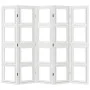 Biombo separador de 5 paneles madera maciza Paulownia blanco de vidaXL, Divisores de ambientes - Ref: Foro24-358693, Precio: ...