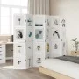 Biombo separador de 6 paneles madera maciza Paulownia blanco de vidaXL, Divisores de ambientes - Ref: Foro24-358698, Precio: ...
