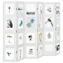 Biombo separador de 6 paneles madera maciza Paulownia blanco de vidaXL, Divisores de ambientes - Ref: Foro24-358698, Precio: ...