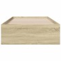 Cama con cajones madera ingeniería roble Sonoma 75x190 cm de vidaXL, Camas y somieres - Ref: Foro24-3280442, Precio: 105,17 €...