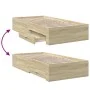 Sonoma oak engineered wood bed with drawers 75x190 cm by vidaXL, Beds and slatted bases - Ref: Foro24-3280442, Price: 103,91 ...