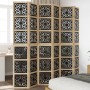 Trennwand 6 Paneele aus massivem Paulownia-Holz braun schwarz von vidaXL, Raumteiler - Ref: Foro24-358812, Preis: 201,27 €, R...