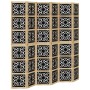 Trennwand 6 Paneele aus massivem Paulownia-Holz braun schwarz von vidaXL, Raumteiler - Ref: Foro24-358812, Preis: 201,27 €, R...