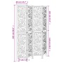 4-teilige Trennwand aus weißem Paulownia-Massivholz von vidaXL, Raumteiler - Ref: Foro24-358740, Preis: 134,43 €, Rabatt: %