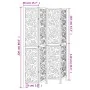 Biombo separador de 4 paneles madera maciza Paulownia blanco de vidaXL, Divisores de ambientes - Ref: Foro24-358740, Precio: ...