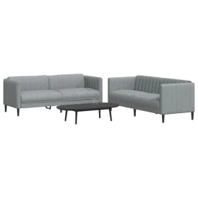 2-piece sofa set light gray fabric by vidaXL, Sofas - Ref: Foro24-3209238, Price: 475,45 €, Discount: %