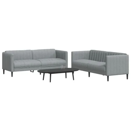 2-piece sofa set light gray fabric by vidaXL, Sofas - Ref: Foro24-3209238, Price: 475,45 €, Discount: %