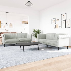 Light gray velvet 2-piece sofa set by vidaXL, Sofas - Ref: Foro24-3209219, Price: 500,76 €, Discount: %