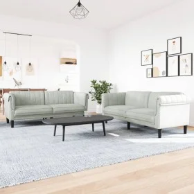 Light gray velvet 2-piece sofa set by vidaXL, Sofas - Ref: Foro24-3209219, Price: 466,70 €, Discount: %