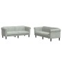 Zweiteilige Sofagarnitur aus hellgrauem Samt von vidaXL, Sofas - Ref: Foro24-3209219, Preis: 500,76 €, Rabatt: %