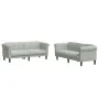 Zweiteilige Sofagarnitur aus hellgrauem Samt von vidaXL, Sofas - Ref: Foro24-3209219, Preis: 466,70 €, Rabatt: %