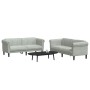 Zweiteilige Sofagarnitur aus hellgrauem Samt von vidaXL, Sofas - Ref: Foro24-3209219, Preis: 500,76 €, Rabatt: %