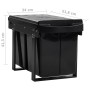 Removable kitchen trash can with soft-close recycling feature 48 L by vidaXL, Garbage cans and trash cans - Ref: Foro24-51181...