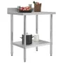 Mesa trabajo cocina y salpicadero acero inoxidable 80x60x93 cm de vidaXL, Restauración - Ref: Foro24-51187, Precio: 145,10 €,...
