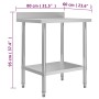Küchenarbeitstisch und Aufkantung aus Edelstahl 80x60x93 cm von vidaXL, Wiederherstellung - Ref: Foro24-51187, Preis: 147,56 ...