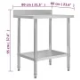 Mesa trabajo cocina y salpicadero acero inoxidable 80x60x93 cm de vidaXL, Restauración - Ref: Foro24-51187, Precio: 145,10 €,...