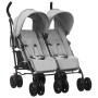 Carrito para gemelos de acero gris claro de vidaXL, Cochecitos de bebé - Ref: Foro24-10235, Precio: 211,44 €, Descuento: %