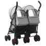 Carrito para gemelos de acero gris claro de vidaXL, Cochecitos de bebé - Ref: Foro24-10235, Precio: 211,44 €, Descuento: %