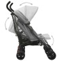Carrito para gemelos de acero gris claro de vidaXL, Cochecitos de bebé - Ref: Foro24-10235, Precio: 211,44 €, Descuento: %